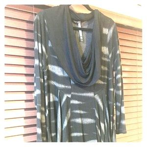 Long Sleeve Cowl Neck Casual Dress